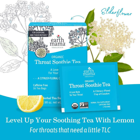 Throat Soothie Tea with Elderflower for Immune Support | Formulated with No Licorice | Safe for Kids & During Pregnancy, 16-Count (Packaging May V...