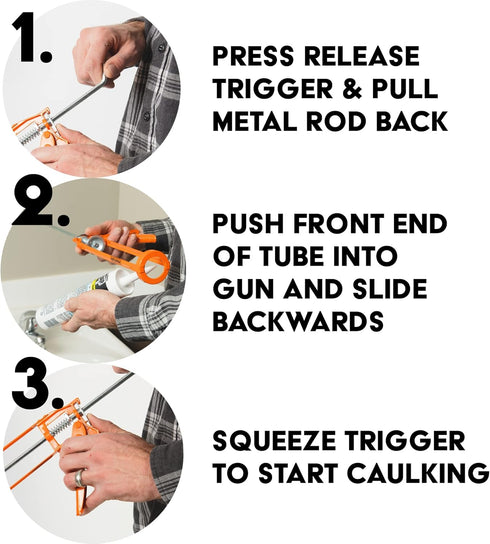 Heavy Duty Caulk Gun for Construction and Home Improvement - Dripless Caulk Gun, Hand Caulking Guns, Caulking Gun, Caulk Gun for Silicone, Gun Cau...