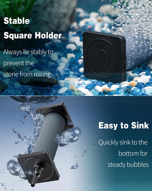 Pawfly Aquarium Air Stone for Air Pump 3 Inch Fish Tank Air Stone Bubbler Cylindrical Bubble Release Tool Oxygen Diffuser for Fish Tanks Buckets S...