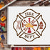 FINGERINSPIRE Fire Department Painting Stencil 11.8x11.8 inch Maltese Cross Stencil with Fire Hydrant Ladder Pattern Reusable Plastic Painting Ste...