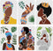 FINGERINSPIRE 6PCS African Tribal Women Stencils 11.7x8.3 inch Plastic Tropical Plant Craft Stencil Large African Girl Stencil Templates with Ring...