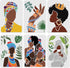 FINGERINSPIRE 6PCS African Tribal Women Stencils 11.7x8.3 inch Plastic Tropical Plant Craft Stencil Large African Girl Stencil Templates with Ring...