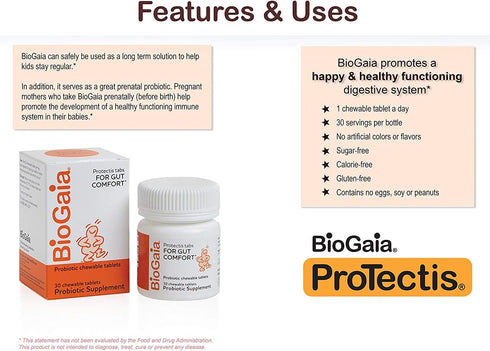 BioGaia Probiotic Chewable Tablets, Box Simple and Easy Way To Promote Digestive and Immune Health, 30 Count...