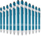 12 Pieces Ballpoint Pen with Stylus Tip, 1.0 mm Black Ink Metal Pen Stylus Pen for Touch Screens, 2 in 1 Stylus Ballpoint Pen (Blue-Green)...