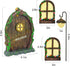 Resin Fairy Door & Window Set with Glow in The Dark Windows, Miniature Sculpture for Trees, Outdoor Decor Accessories...