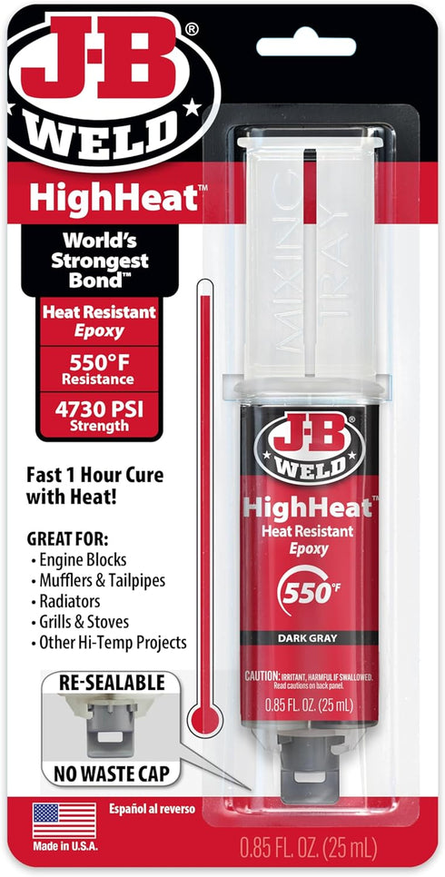 J-B Weld High Heat Epoxy Syringe, Dark Grey...
