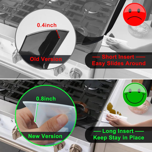 Silicone Stove Counter Gap Cover Kitchen Counter Gap Filler Transparent 25" Long Gap Filler Sealing Spills between Kitchen Appliances Washing Mach...