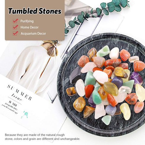 Hilitchi 1lb Bulk Large Natural Tumbled Polished Brazilian Stones Gemstone Healing Crystals Quartz for Wicca, Reiki, and Energy Crystal Healing (B...
