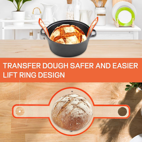 2Pcs Sourdough Silicone Bread Sling for Dutch Oven Non-Stick & Easy to Clean Bread Baking Mat Set with Extra Long Handles Bread Baking Sheet Liner...