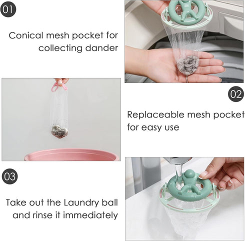 4 Pack Reusable Washing Machine Lint Catcher, Removable Hair Filter Cleaning Mesh Bag, Household Floating pet Fur Catcher...