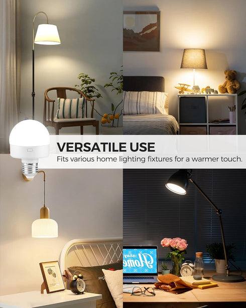 Rechargeable Light Bulbs with Remote Control, Battery Operated Light Bulbs with Timer, 3 Color Temperature, Dimmable Wireless Puck LED Bulb for Wa...