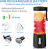 Portable Personal Blender, 15.2Oz USB Rechargeable Portable Blender with 6 Blades, BPA-Free Portable Blender for Shakes and Smoothies, Travel Blen...