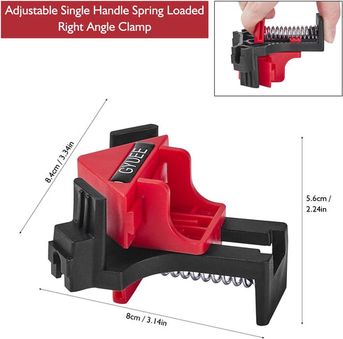 90 Degree Angle Clamps, Woodworking Corner Clip, Right Angle Clip Fixer, Set of 4 Clamp Tool with Adjustable Hand Tools (red4)...