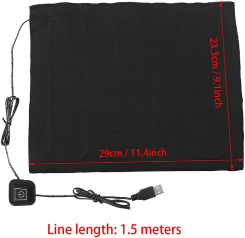 Heating Pad DC 5V 3 Shift Electric Cloth Heater Pad Heating for Clothes Seat Pet Warmer 35?-50?...