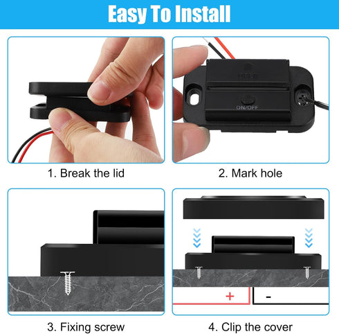 Linkstyle 12V USB Outlet, 36W QC3.0 USB-A & 55W PD3.0 USB-C Port Charger Socket, Quick Car Charger Panel with Switch, USB Port Panel for Car......