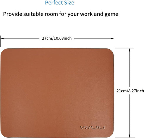 YXLILI Mouse Pad, Non-Slip PU Leather Mouse Mat, Waterproof Ultra Smooth Mousepads with Stitched Edge Computer Mouse Pads for Gaming Office Work H...