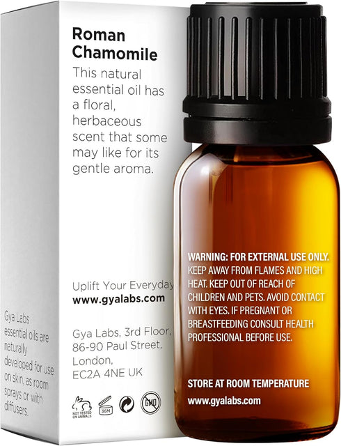 Gya Labs Roman Chamomile Essential Oil for Diffuser - 0.34 Fl Oz - 100% Pure Natural Roman Chamomile Oil for Skin, Hair, Face, Aromatherapy & Cand...