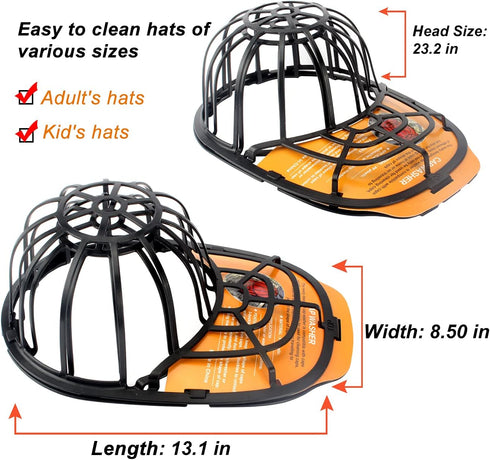 Hat Washer For Baseball Caps, Hat Washer Hat Cleaner for Baseball Caps Baseball Cap Washer Fit for Adults and Kids Hats (Black)