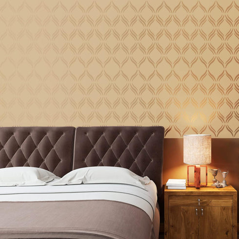 Outus 8 Pieces 12 x 12 Inch Wall Stencils for Painting on Wall Wood Floor Tile Reusable Furniture Stencils Drawing Template Geometric Modern Herri...
