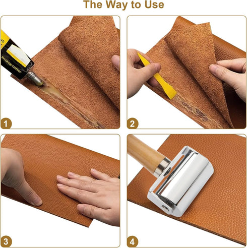 Leather Roller Tool Leather Press Edge Creaser and Smoother Leather Stamping Tools Glue Laminating Roller with Wooden Handle Platen Tool for Handm...