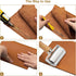 Leather Roller Tool Leather Press Edge Creaser and Smoother Leather Stamping Tools Glue Laminating Roller with Wooden Handle Platen Tool for Handm...