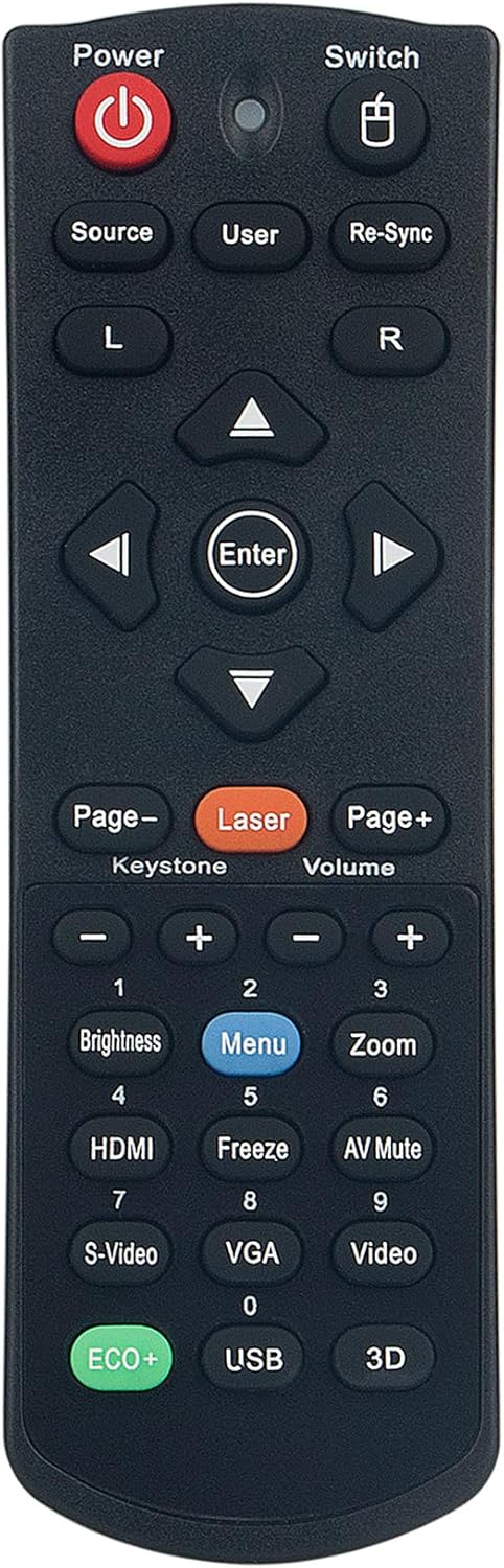 Replacement Remote Control Applicable for Optoma Projector EH300 HD25 DH1011 EH501 W501 HD30B X501 W515T EH515T X515 EH504 W504 EH416 WU515 WU515T...