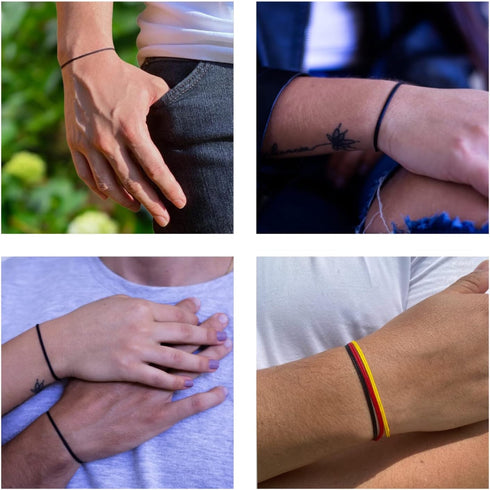 Thin Black Cord Bracelet for Men Women Teen Unisex Adult - Waterproof Nylon Surfer String Friendship Bracelets Summer Beach Accessories...