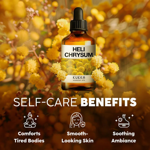 Kukka Helichrysum Oil for Bruising & Skin Care - Huge 4 Fl Oz - 100% Pure Natural Helichrysum Essential Oil for Healing Aromatherapy & DIY Soap Ma...