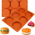 Palksky Silicone Molds for Baking (2 Pack)6-Cavity Large Round Disc Mold/English Muffins Pan/Resin Coaster Mold Non-Stick for Hamburger Chocolate ...