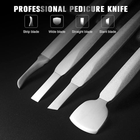 FERYES Pedicure Knife Ingrown Toenail Kit, 4 PCS Professional Pedicure Tool Kit, Top Notch Foot Blade (Leather case included)...