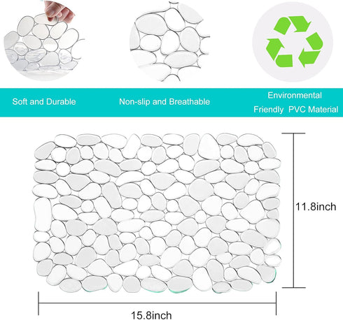 Coopay Kitchen Sink Mat Pebble Protect Mat PVC Eco-friendly Adjustable Stainless steel/ Porcelain Dish Drying Pad Protector for Bottom of Kitchen ...