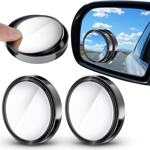 4 Pieces Blind Spot Mirrors Car Rear View Mirrors Wide View Angle Mirror Round HD Glass Convex Mirror Adjustable with Frame for Cars SUV Trucks Mi...