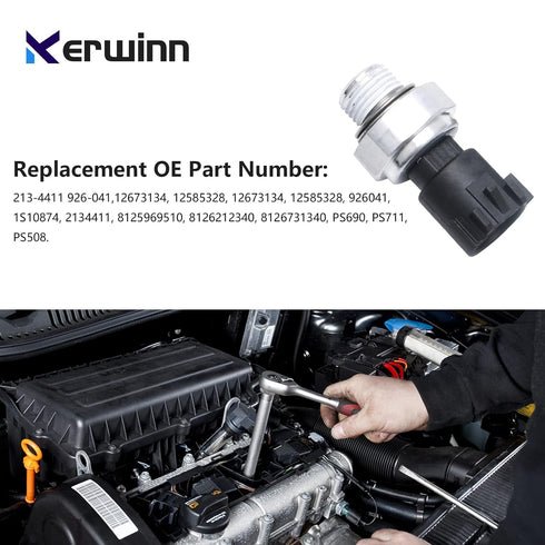 12673134 Engine Oil Pressure Sensor Switch with Filter,Oil Pressure Sending Unit Compatible with Chevy Silverado 5.3L Suburban Cadillac GMC Savana...