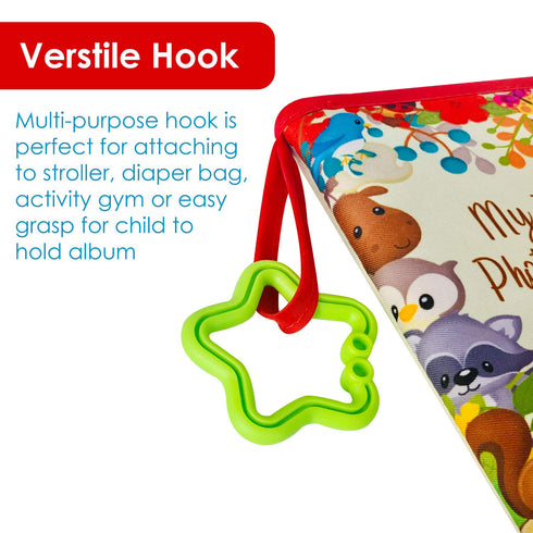 Baby Photo Album - Soft Baby Book First Year Baby Photo Book | My First Book of Photos with Woodland Animals - Baby Album Holds 4x6 Pictures for M...