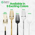 Party Bargains Disposable Plastic Salad Fork Flatware Utensils, 32 Pack, Gold, Novelty Modern Design Kitchen Silverware Cutlery for Household Dinn...