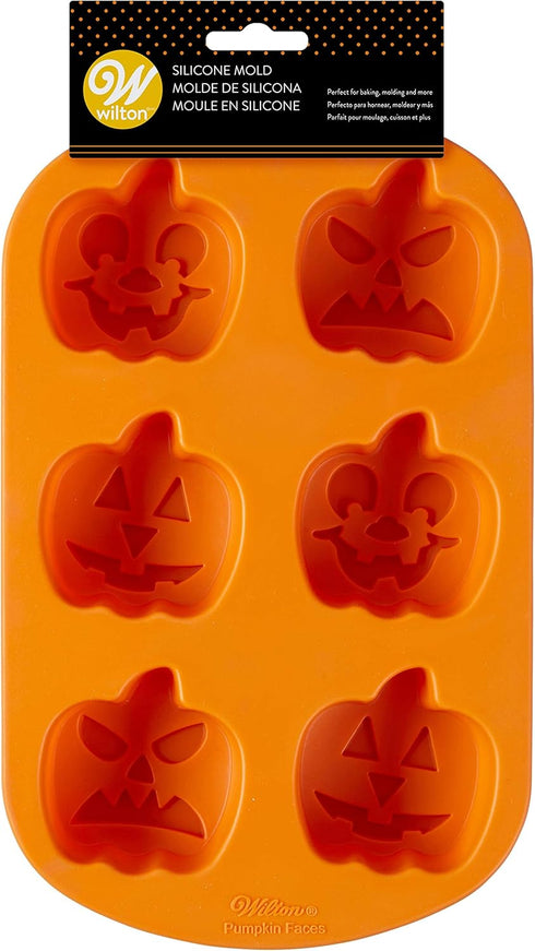 Wilton Jack-O-Lantern Non-Stick Silicone Mold, 6-Cavity...