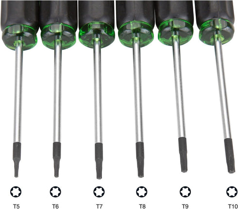 OEMTOOLS 22559 Precision Star Screwdriver Set, 6 Piece Magnetic Head Screwdriver Set, Computer Screwdriver Set, Jeweler Screwdriver, Electronics S...