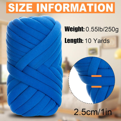 Chunky Yarn for Hand Knitting, 0.55lb/10 Yards Giant Yarn Arm Knitting Yarn, Soft Tubular Yarn for Bags, Baskets, Pillows, Pet Nests, DIY Crafts (...