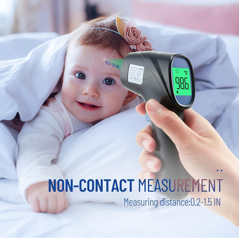 Touchless Thermometer for Adults, Digital Infrared Thermometer Gun with Fever Alarm, Forehead and Object 2 in 1 Mode, Fast Accurate Results (Black...