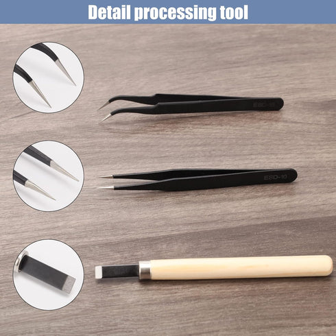 MILUSONG 9-in-1 Basic Portable Tools Kit Includes Scissors, Utility Knife, Craft Knife, Ruler, Tape Measure, Sewing Scissors, Tweezers toos Set fo...