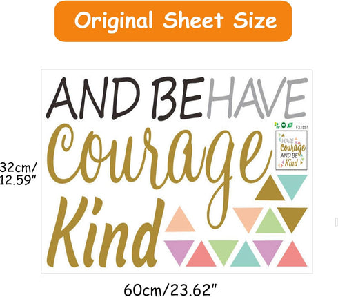 Inspirational Wall Decor Quotes for Boy Girl Room–Have Courage and Be Kind– Decor for Living Room Bedroom Classroom Playroom Nursery Girls Boys Ro...