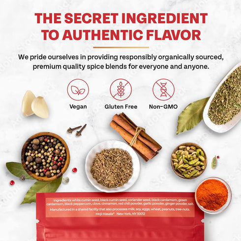 moji masala Indian Spice Kits – Tandoori Chicken Masala Spice Blends - Spice Mix for Authentic Indian Food at Home and Indian Seasoning Sets – 2-P...