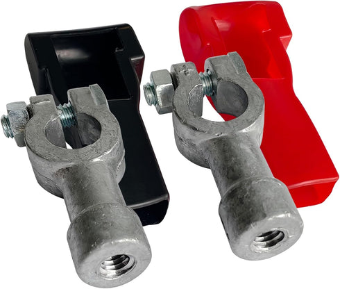 Ampper 3/8"-16 Thread Female Lead Top Post to Side Post Terminal Adapters, Standard Top Post to Standard 3/8" Side Post Terminals (+/-) W/Cover (1...