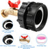 IBC Tote Adapter Fittings, 275-330 Gallon IBC Tote Water Tank Adapter, 2.44" Fine Thread IBC Tote Valve Faucet, Brass Garden Hose Connector, IBC T...