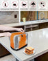 Toaster Dust Cover with Pockets, Orange and Grey Abstract Art Texute Soft Washable 2 Slice Toaster Cover, Dust-proof Cover for Small Appliance Cov...