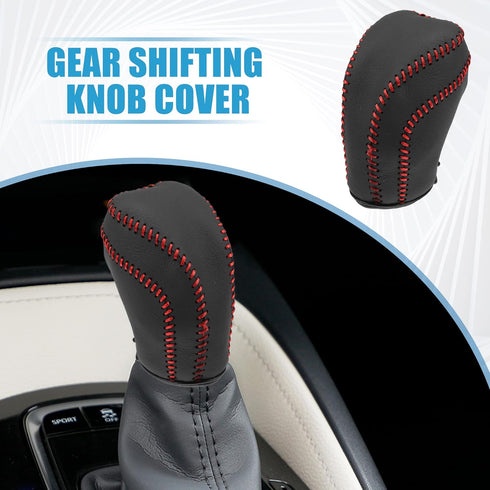 Gear Shifting Knob Cover Automatic Transmission Lever Trim for Toyota Camry 2018-2023 Corolla Hatchback 2019-2023 PU Leather Black Red...