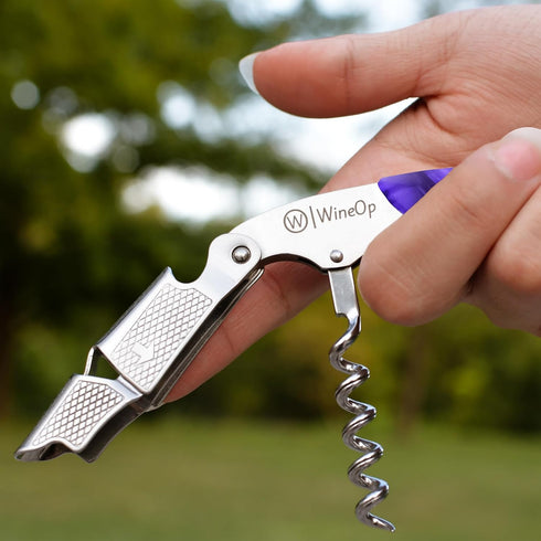WineOp Professional Wine Opener Luxury Double Hinged Waiter's Corkscrew Wine Bottle Key - Cork screwer for Servers, Bartenders, Sommelier and Home...
