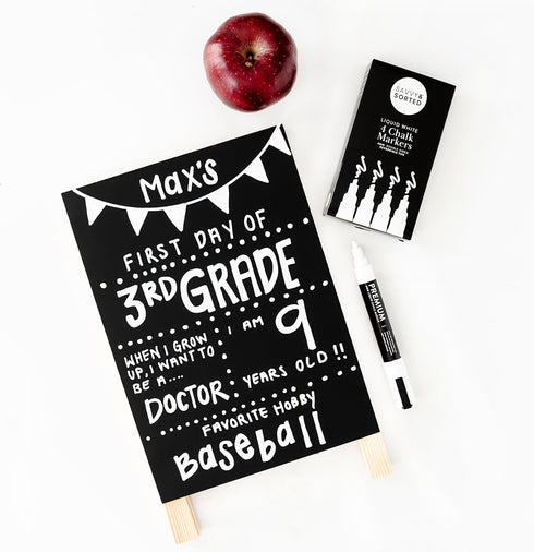 White Liquid Chalk Markers Erasable - 4PK 6mm Fine Tip Chalk Markers Chalk Pens - Chalkboard Markers Bistro Chalk Marker Glass Window Markers - Gl...