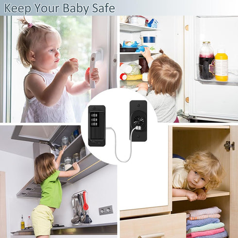 Refrigerator Lock Combination, Child Proof Fridge Lock, Cabinet Locks Baby Proofing, for Fridge, Cabinets, Drawers, Windows and Child Proof Cabine...