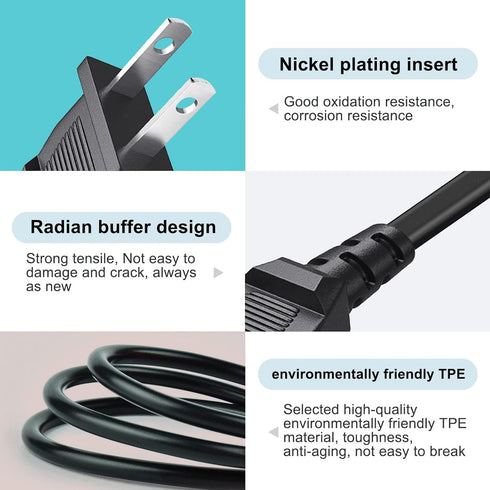 3.3FT Power Cord Replacement for Bose Companion 3, 5 Multimedia Speaker System, for Arris WiFi Router, Modem, Vizio Sound Bar System, Vizio E-M Se...